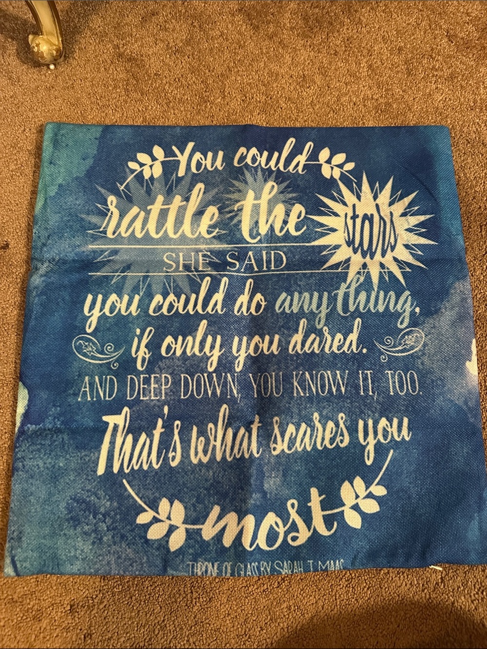 Blue Inspirational Quote Wall Hanging - "You could rattle the stars"
